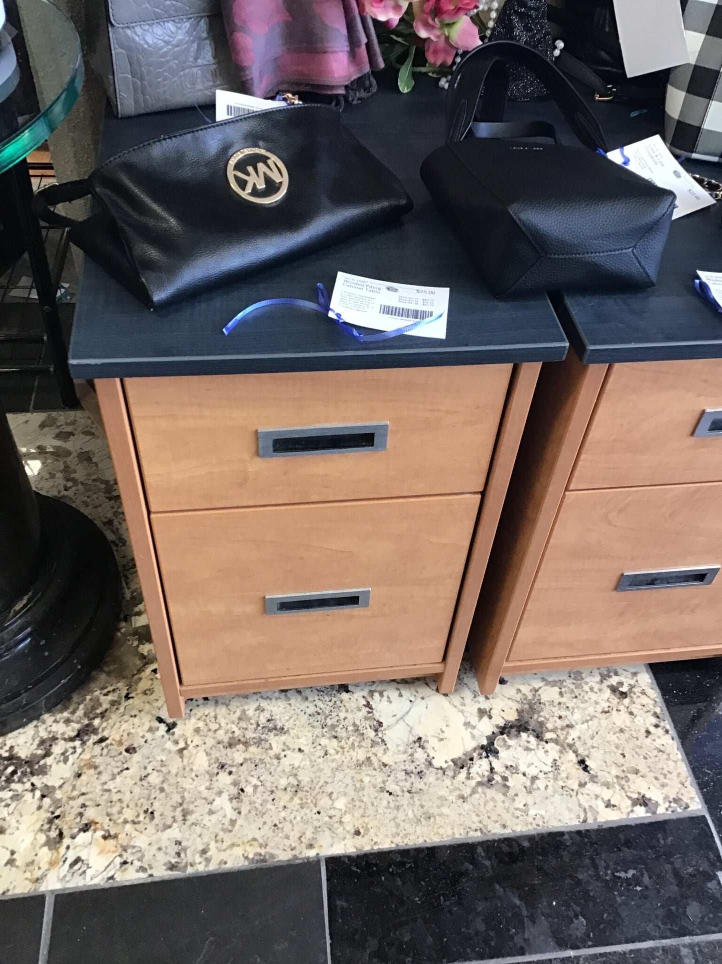 Wooden Filing Cabinet Table