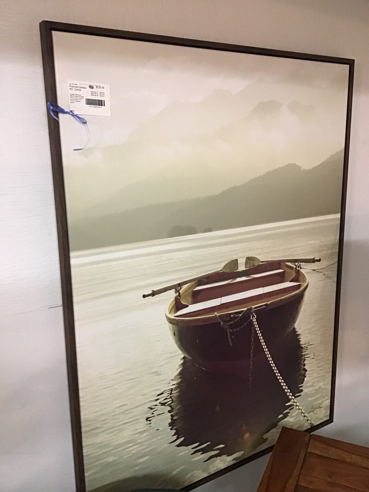 Framed Canvas Art- Canoe