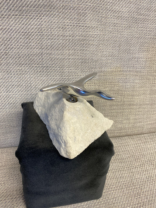 Hoselton Aluminum Sculpture - Goose on Stone