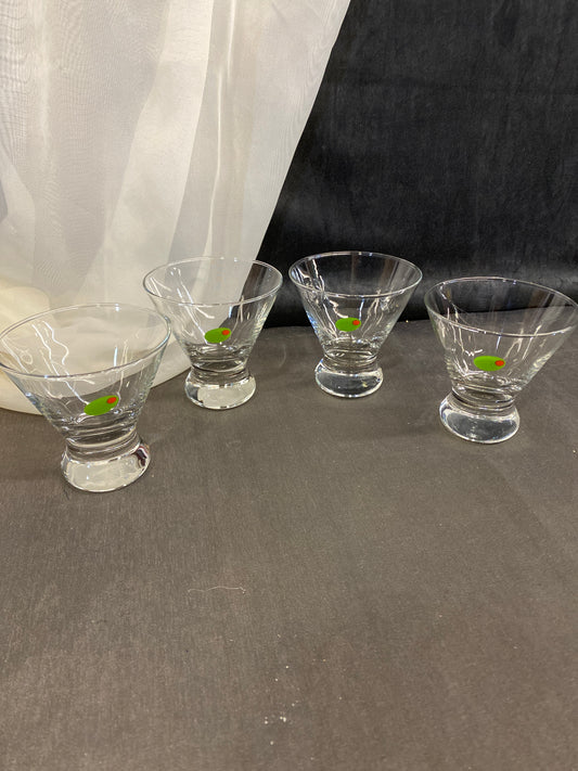 Set 4 Stemless Martini Glasses