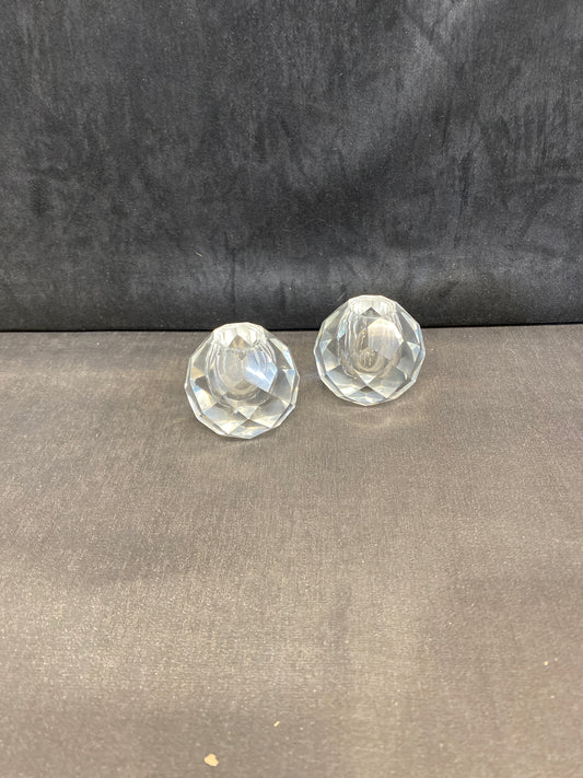 Pair of Crystal Candle Holders