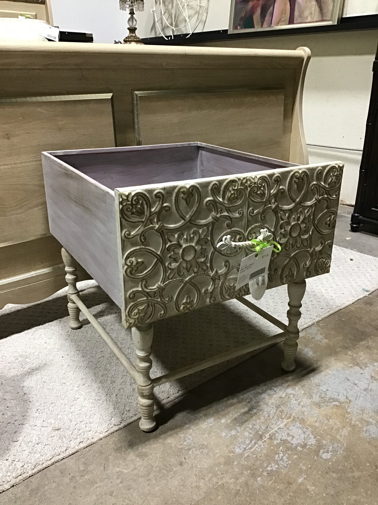 New! Metal/Wood Drawer Planter