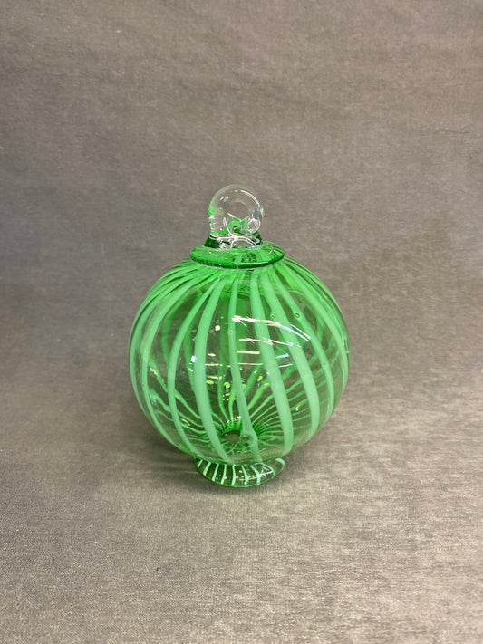 Art Glass Hanging Ball - Green