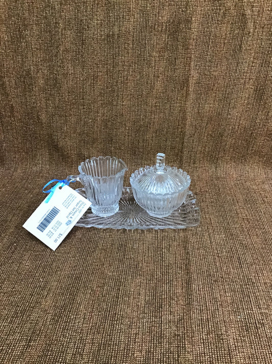 Glass Cream & Sugar Set (3pcs)