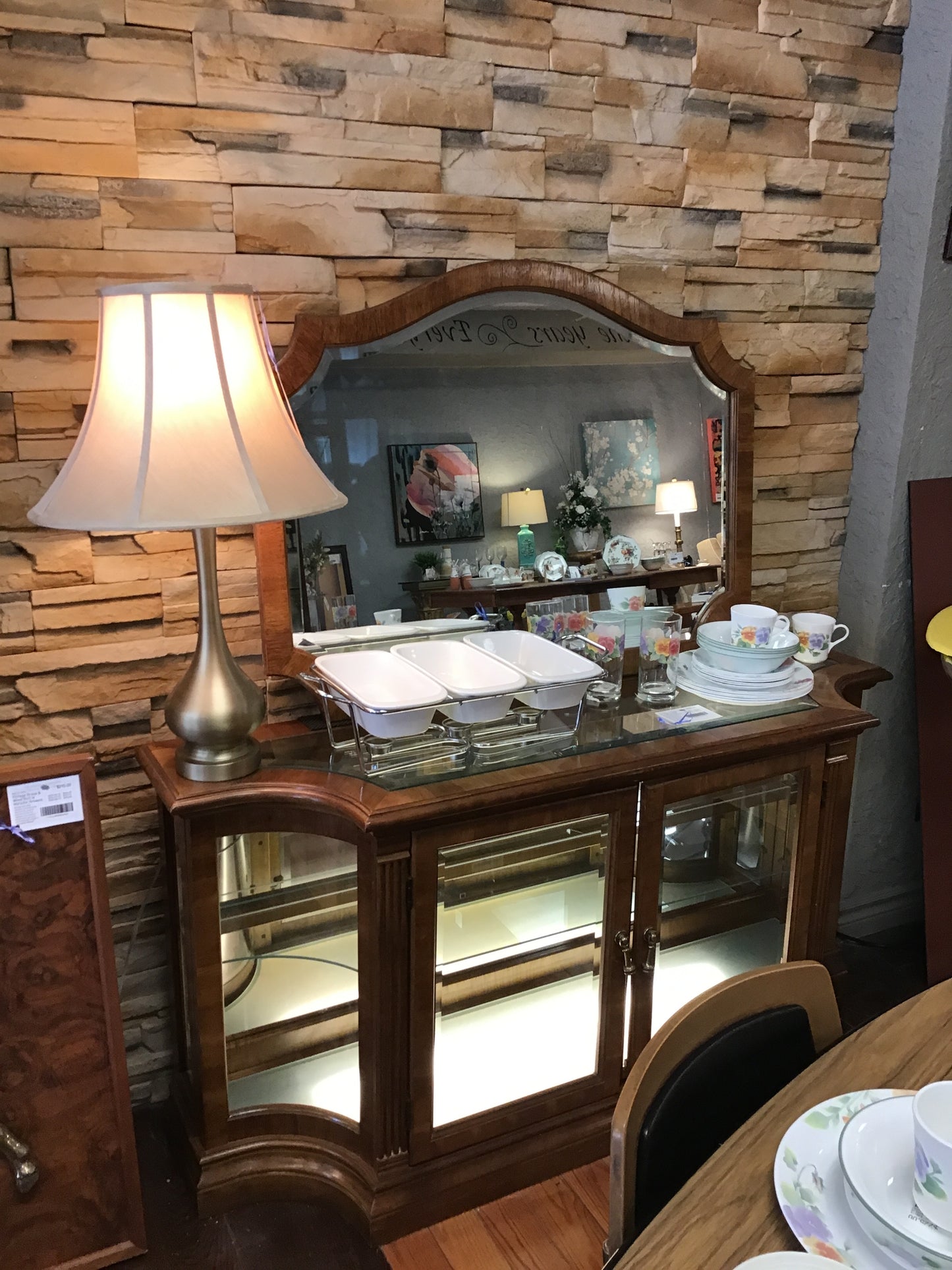 Vintage Pulaski Furniture Hall Cabinet w Mirror