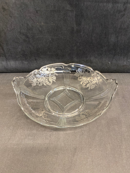 Silver Overlay Glass Bowl