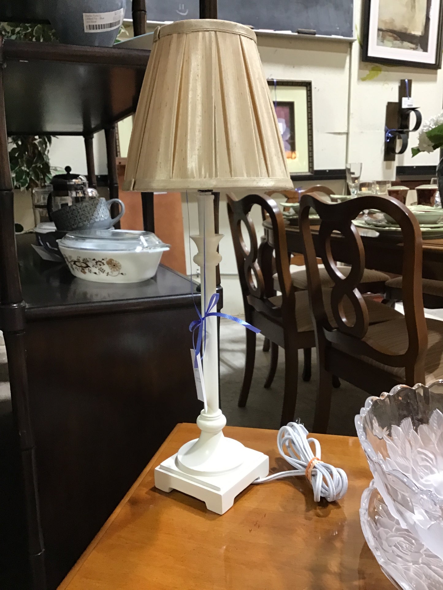 Small Buffet Lamp  - White