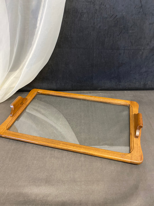 Wood Frame Glass Tray