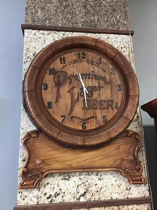 Premium Lager Wood Look Wall Clock