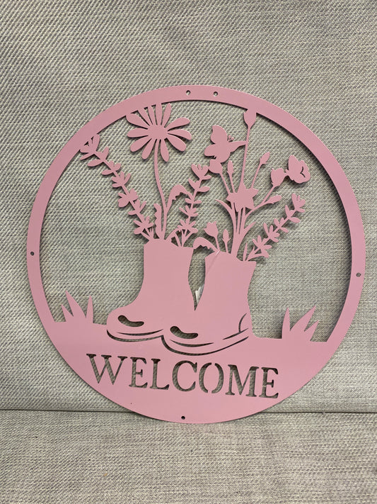New! Metal Sign - Welcome