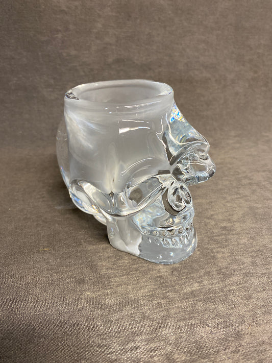 Halloween Glass Skull Tealight Holder