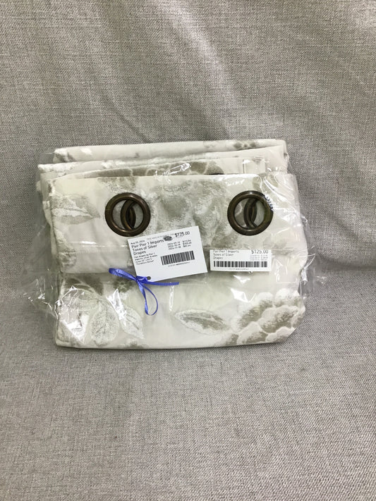 Pair Pier 1 Imports Tones of Silver Drapes