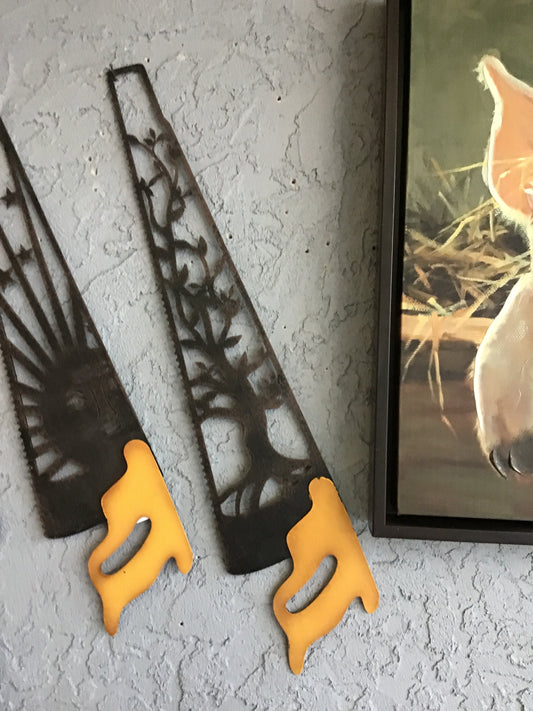 New! Metal Saw Sign- Tree Sign