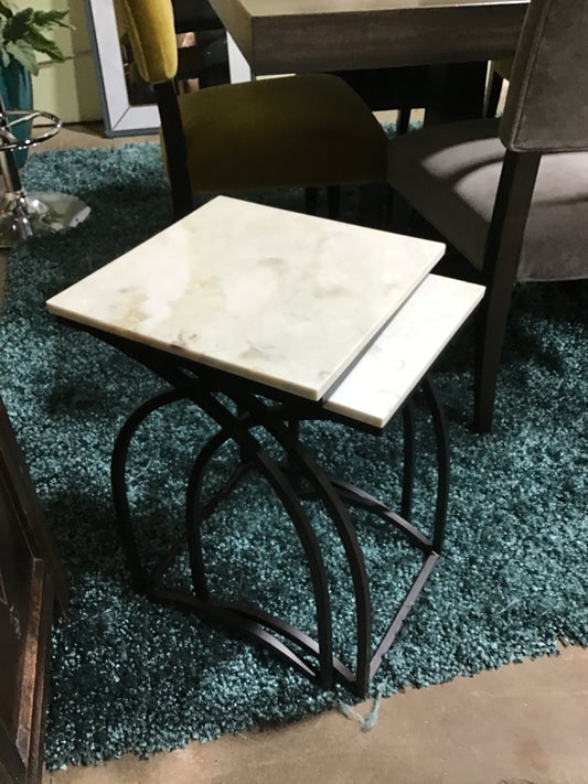 New! Evana Marble Top Nesting Tables - Condition