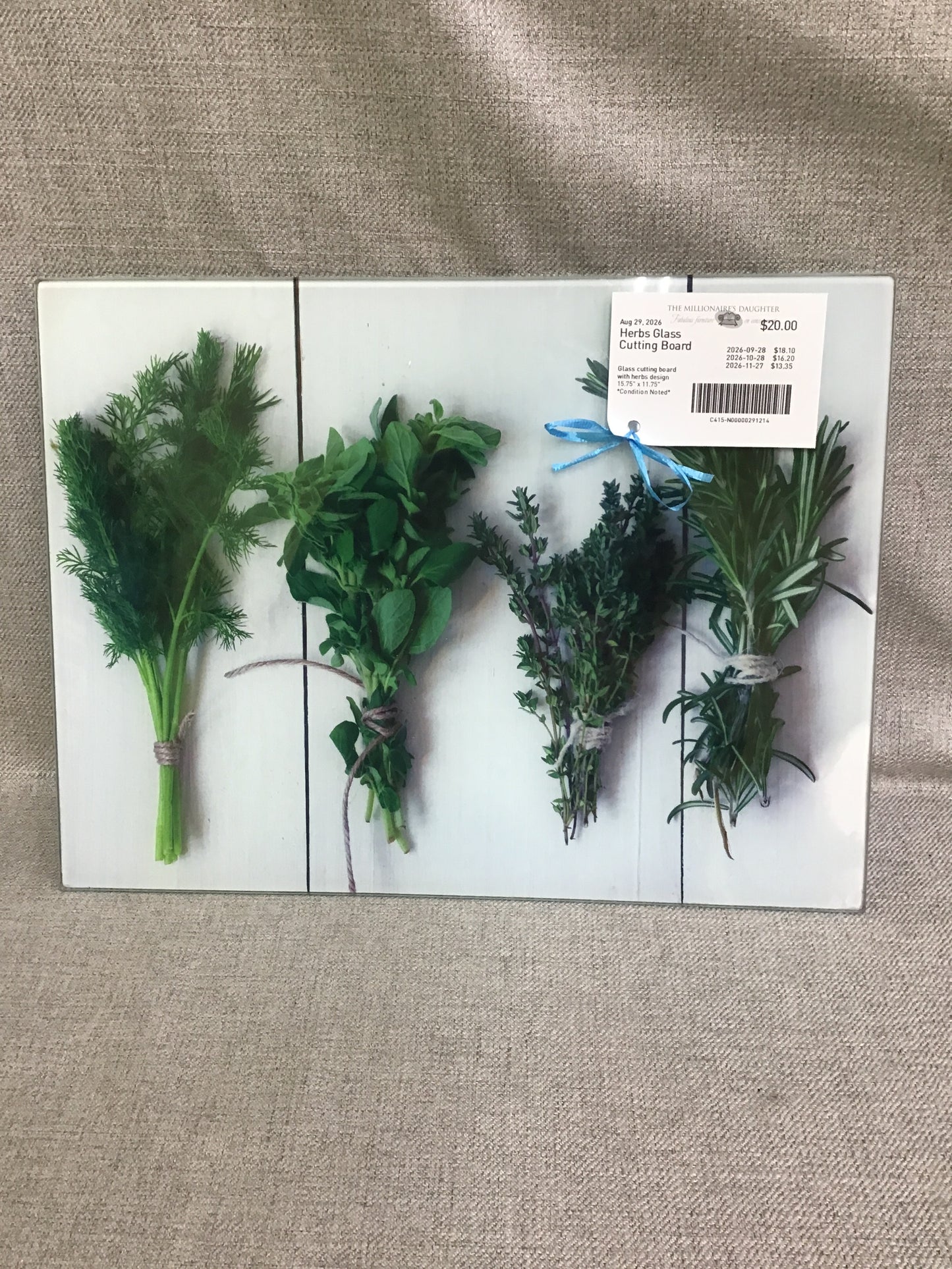 Herbs Glass Cutting Board