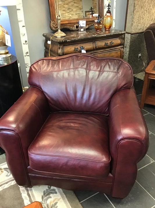 Gorgeous Burgundy Leather Armchair