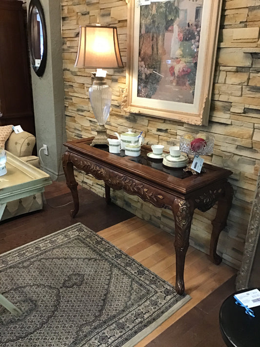 Gorgeous Carved Wood Sofa Table