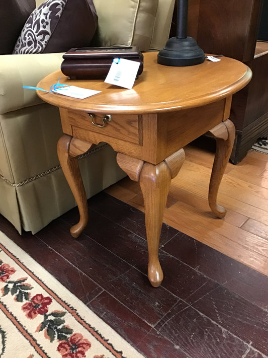 Oval Wood Side Table