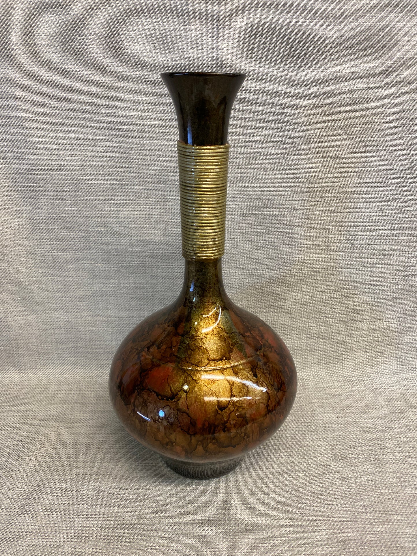 Bottleneck Vase - Copper Tone