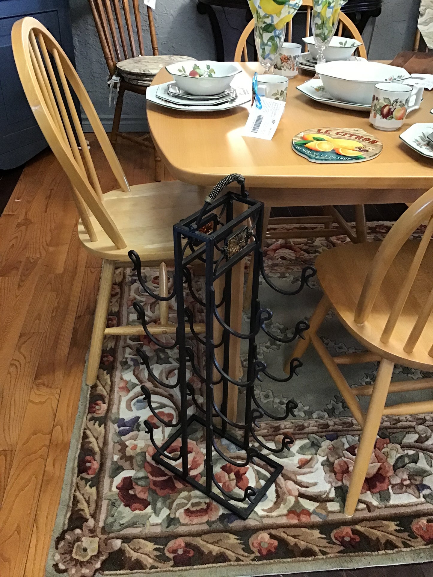 Metal Wine Rack with Handle