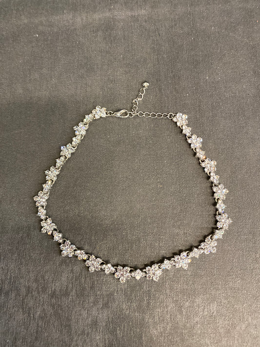 Rhinstone Necklace -  Floral