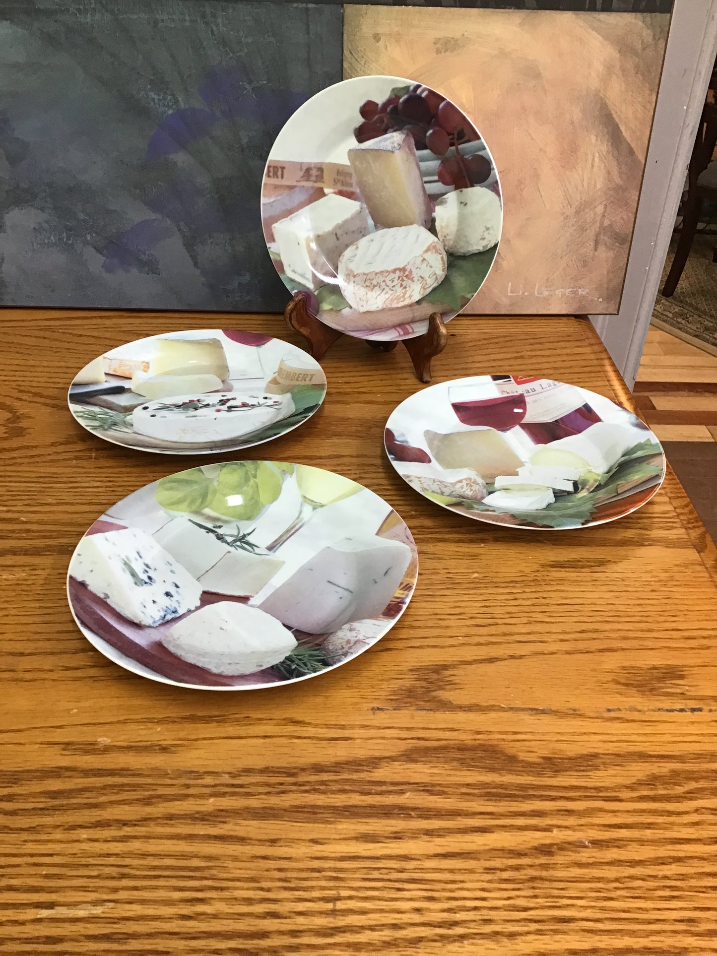 Set of 4 Porcelain Cheese Plates