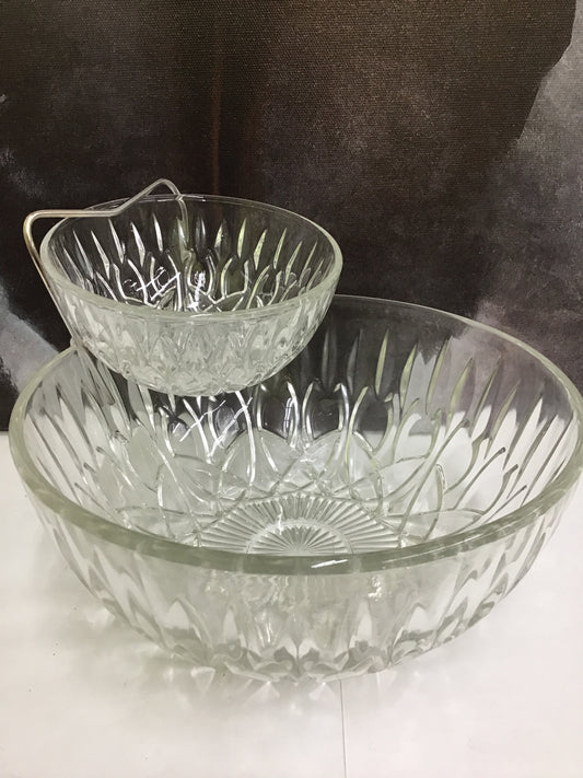 2pc Glass Chip & Dip Bowl
