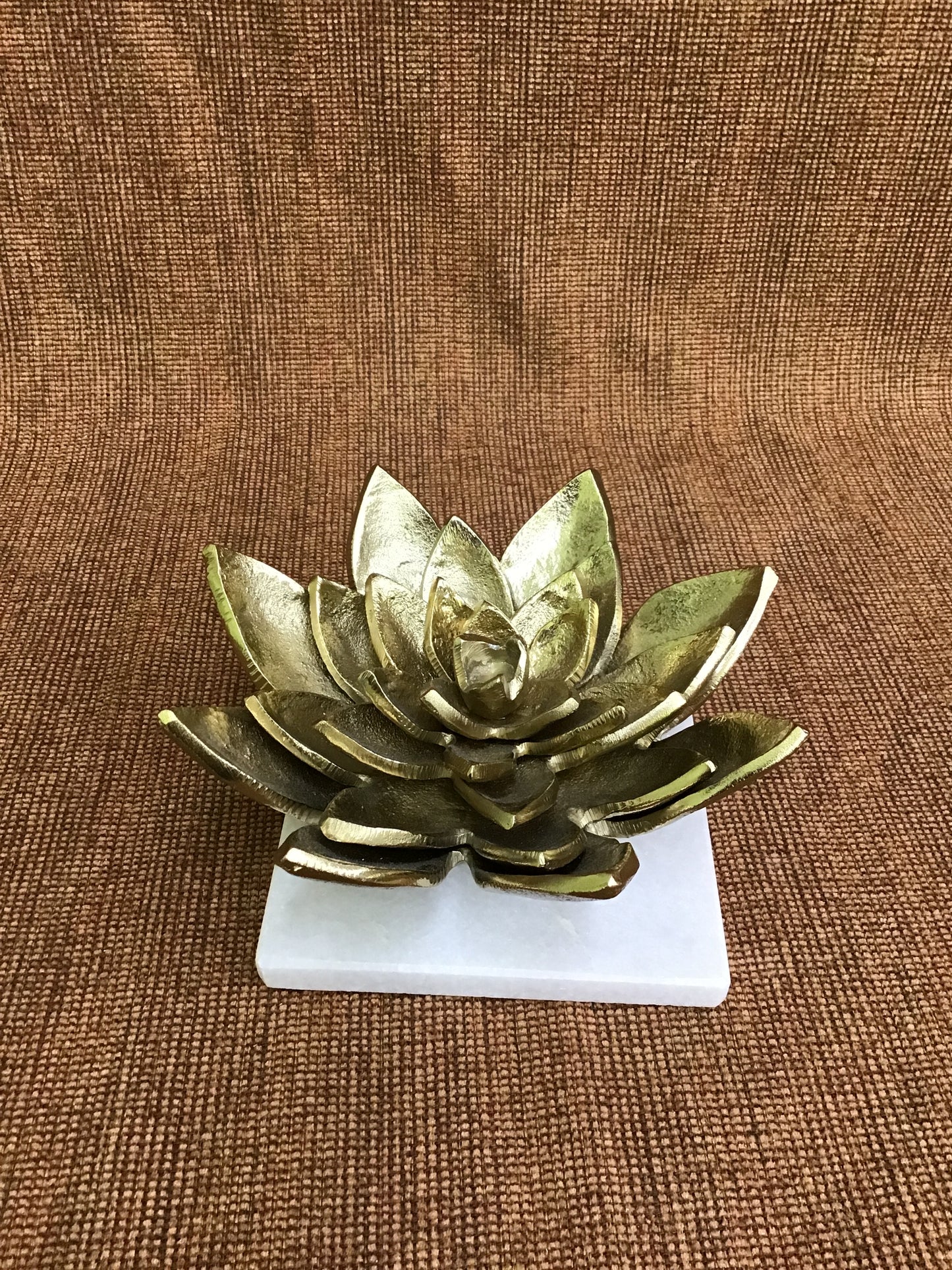 Gold Metal Flower on Stone Base