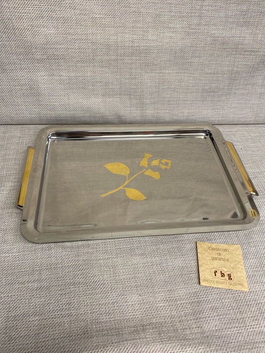 NEW! Stainless Steel Tray 24K Gold Design