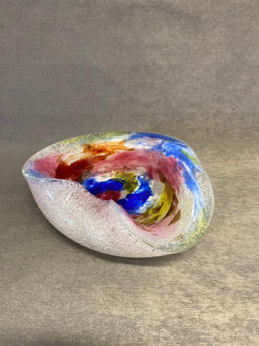 Art Glass Bowl - Blue & White