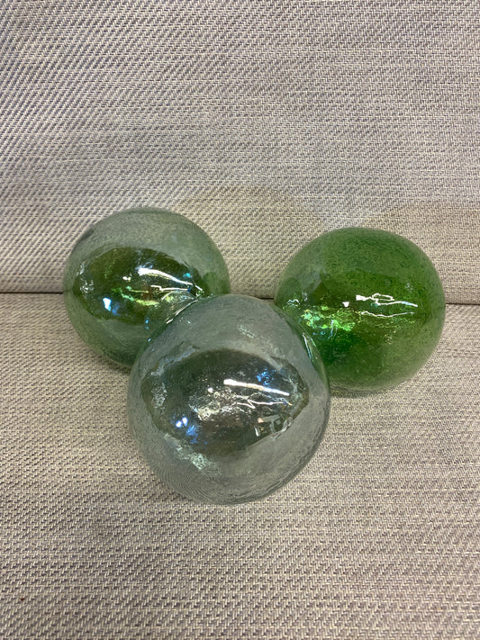 Set 3 Glass Balls - Blue & Green