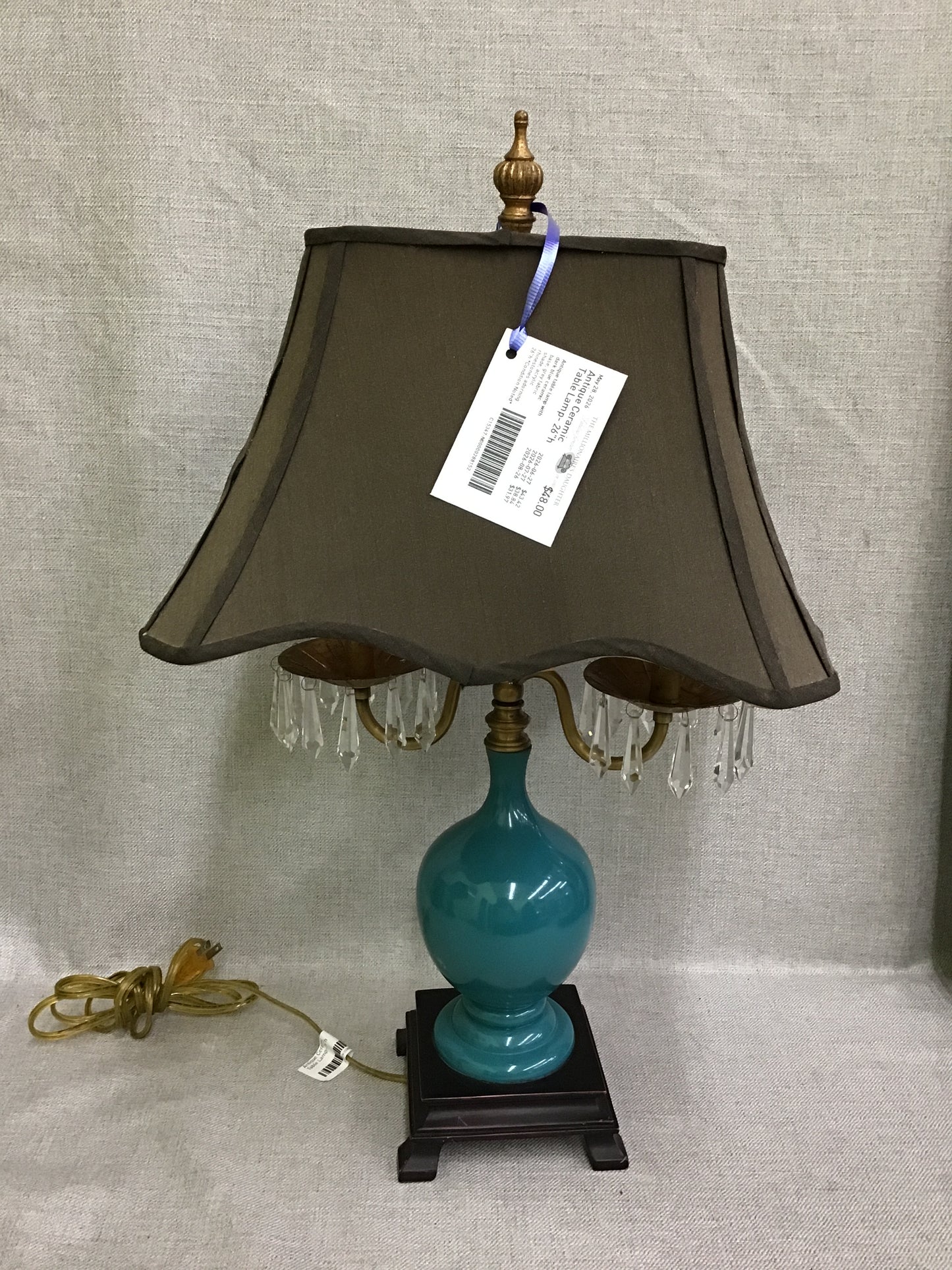 Antique Ceramic Table Lamp- 26"h