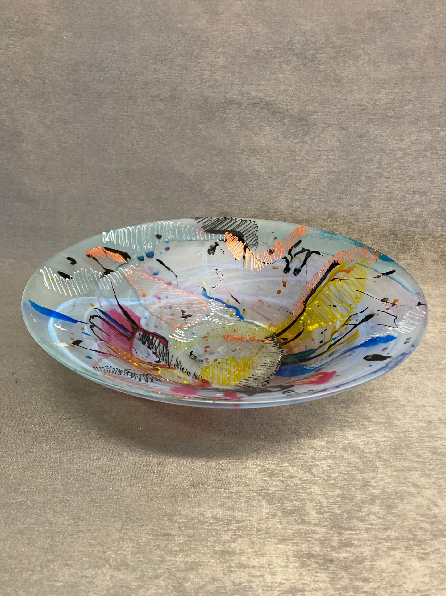 Glass Bowl - Hand Painted Design