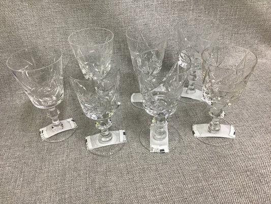 Claret Wine 'Pinwheel' Crystal Glasses (7)