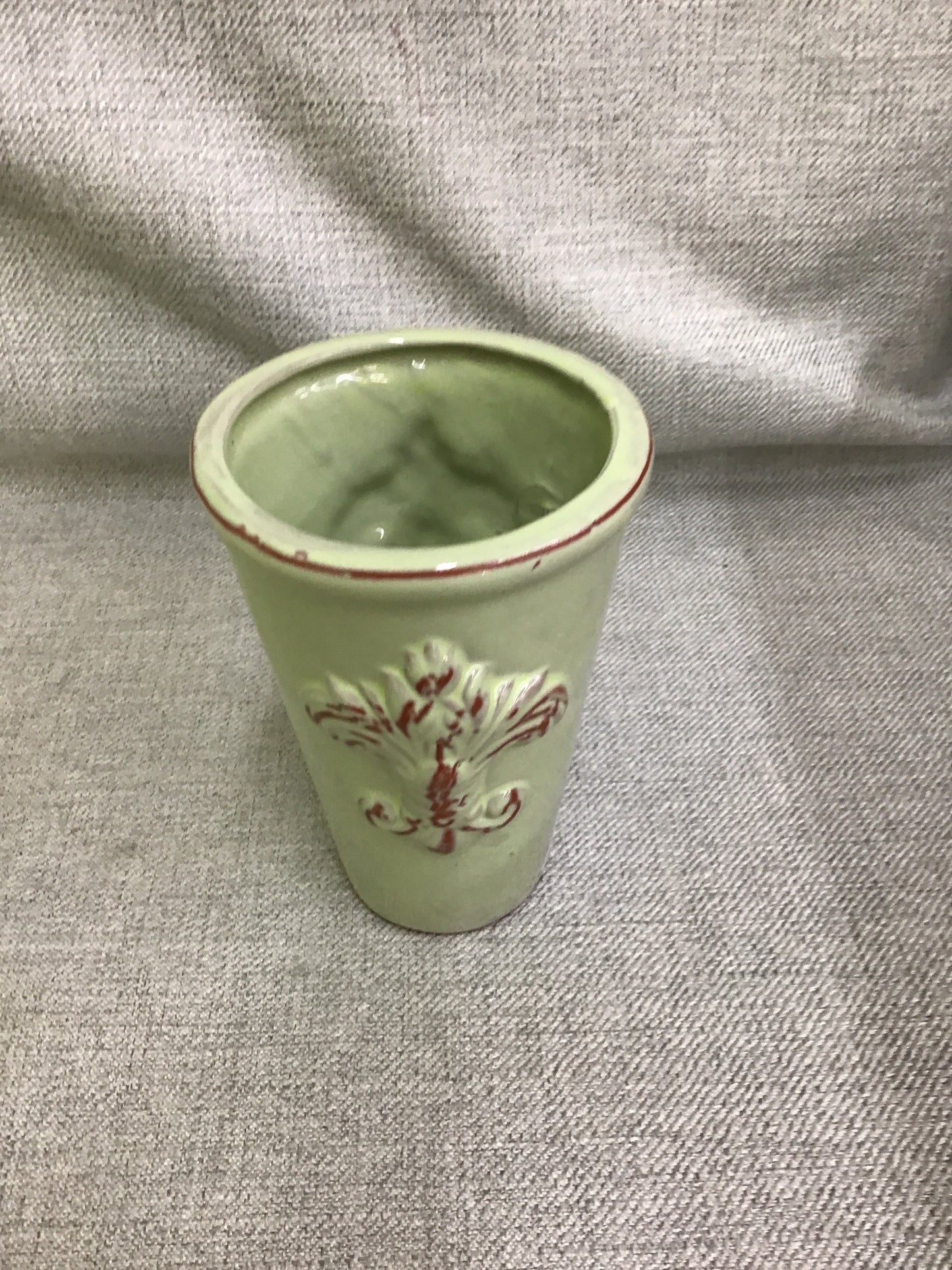 Sage Green Ceramic Planter- 4"d x 5.75"h
