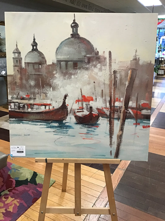 Venice Canal Scene Canvas Art