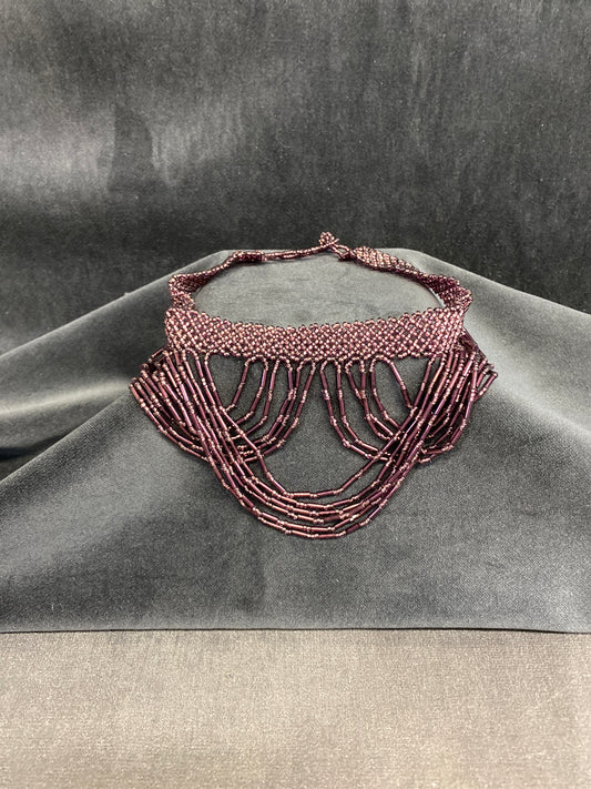 Seed Bead Choker - Purple