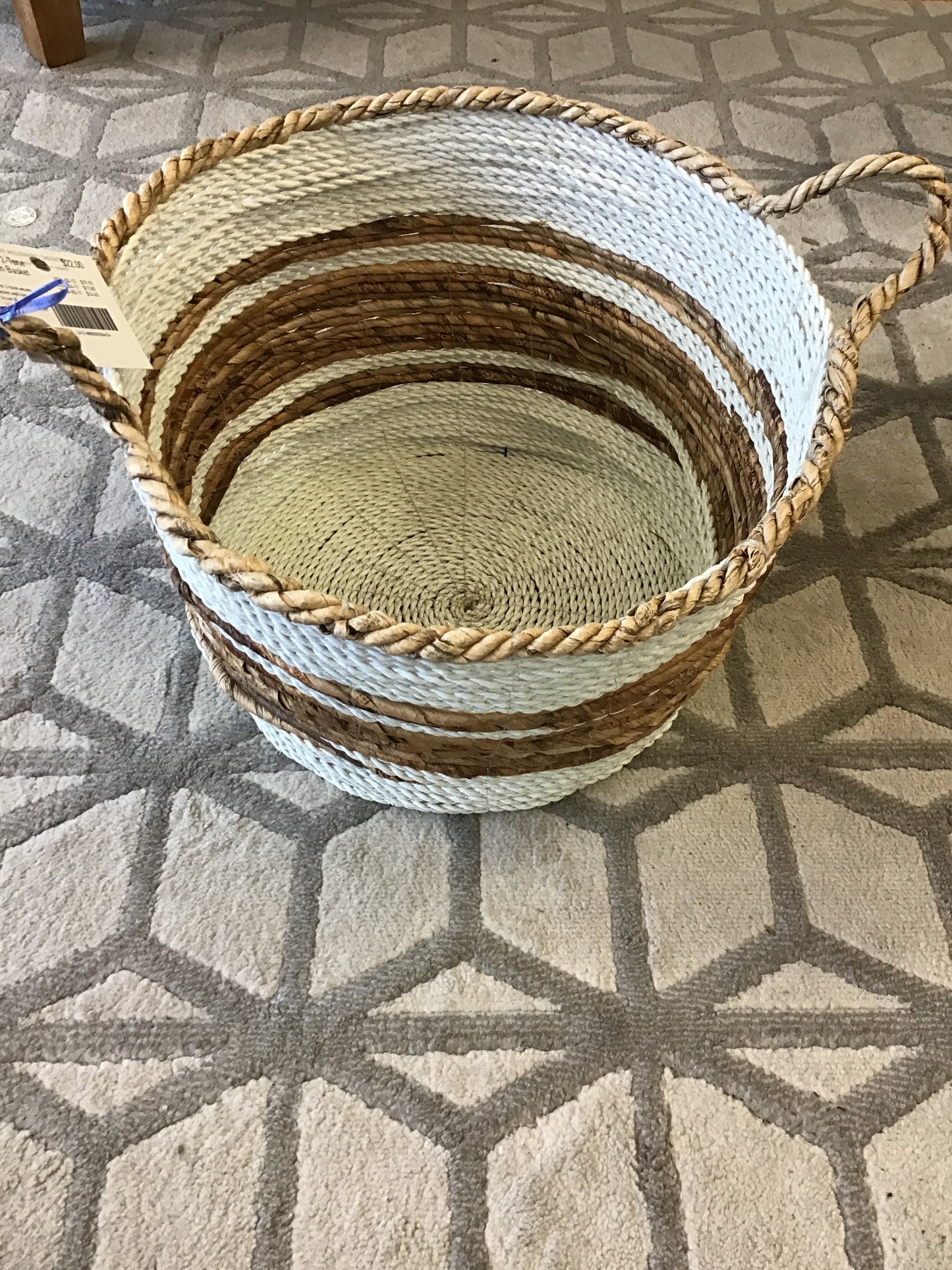 BOHO 2-Tone Woven Basket