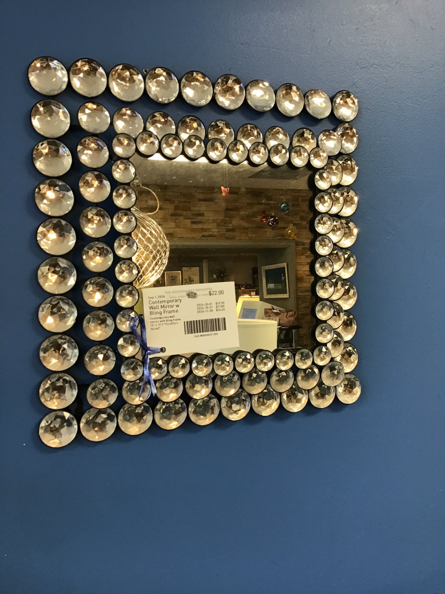 Contemporary Wall Mirror w Bling Frame