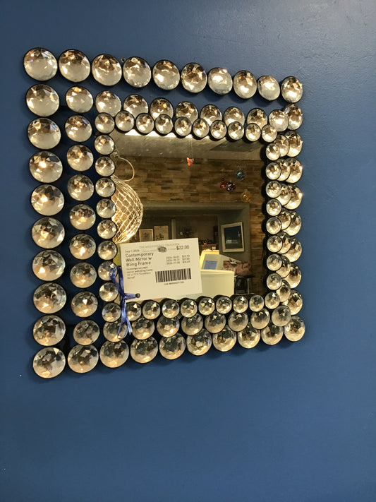 Contemporary Wall Mirror w Bling Frame
