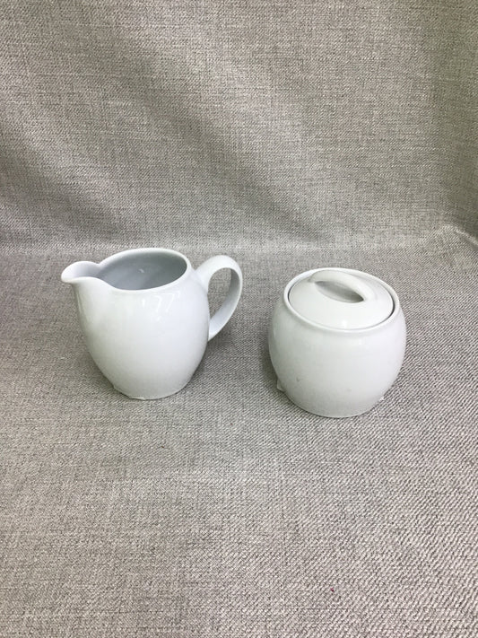 White by Denby Cream & Sugar Jar w Lid