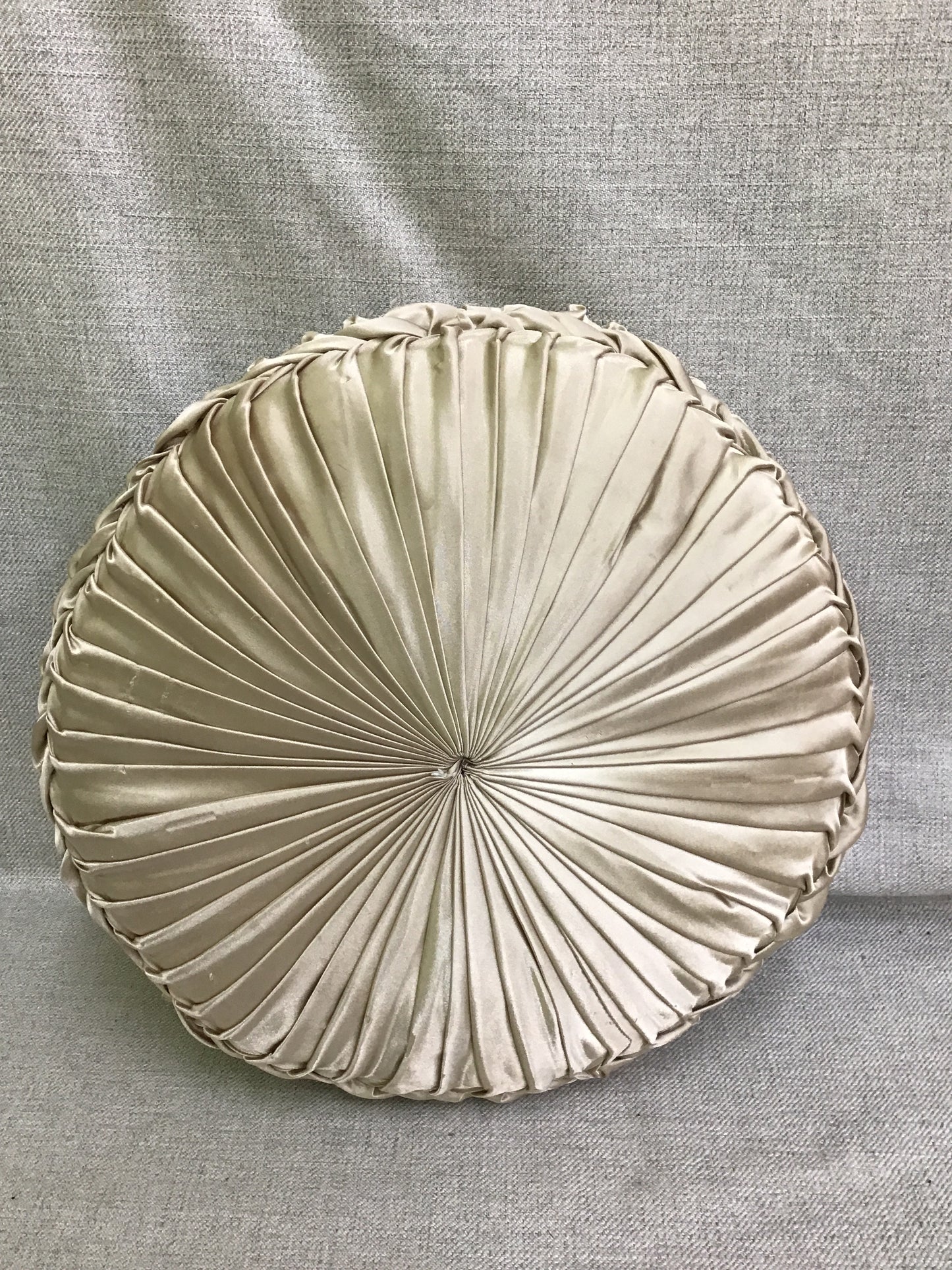 Round Silver Throw Pillow