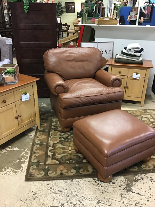 Barrymore Leather Chair & Ottoman