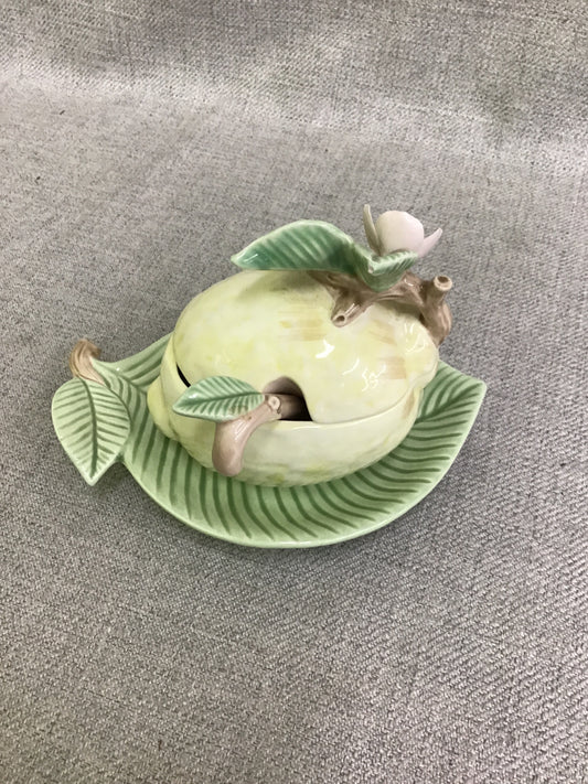 Fitz & Floyd 'Orchard' Lemon Jam Jar w Saucer