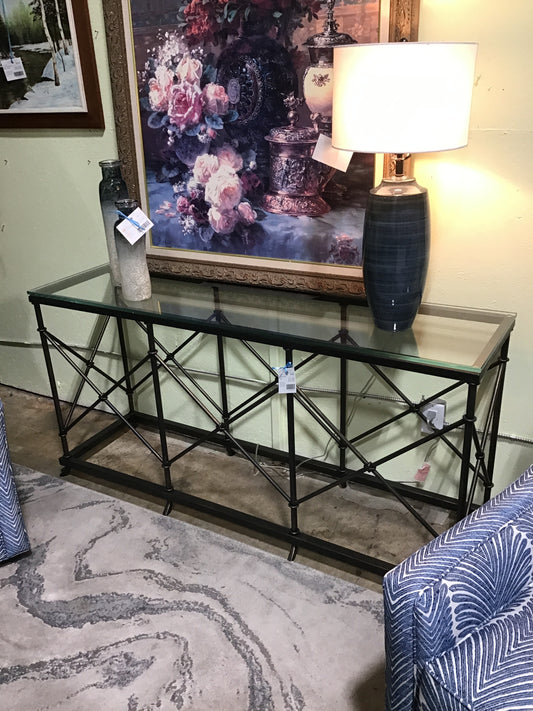 Iron/Glass Hall Table