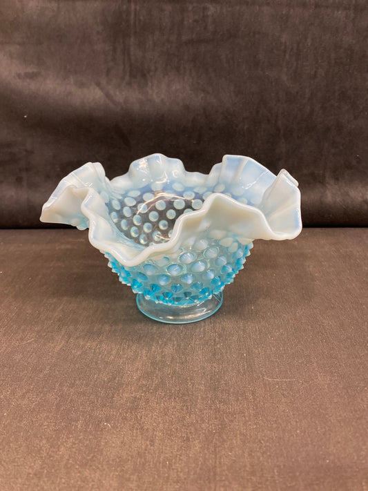 Glass Hobnail Bowl - Blue