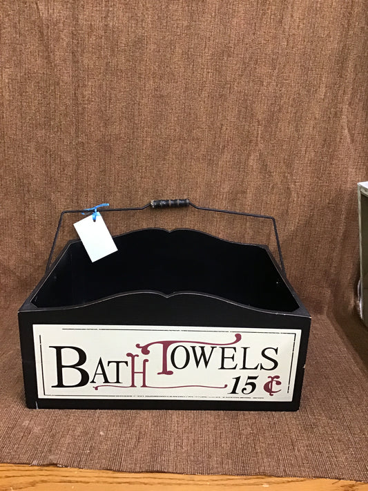 Wood Bath Towel Box with Handle