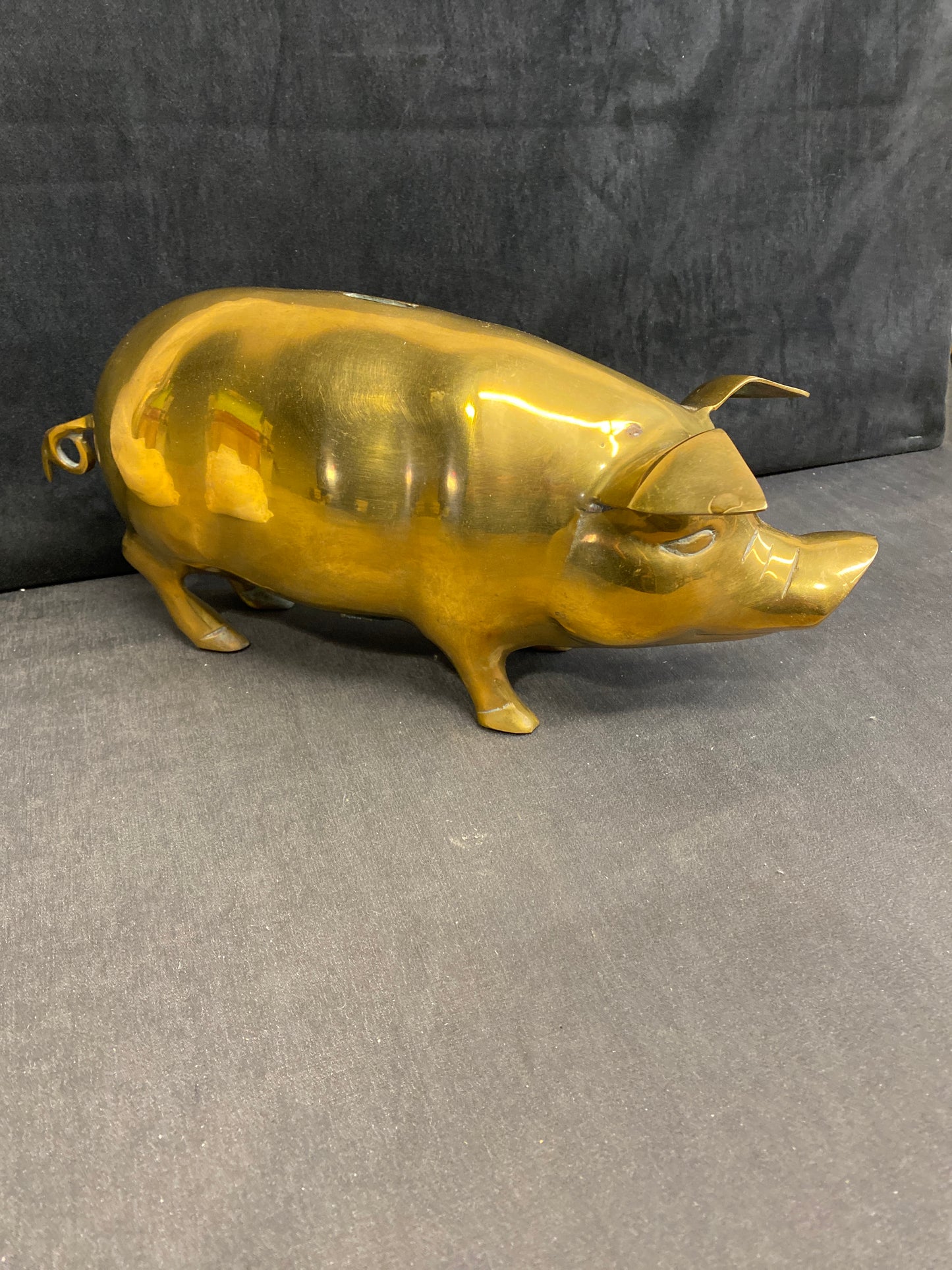 Large Brass Piggy Bank