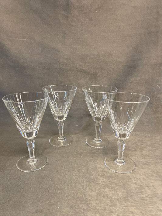 Set 4 Crystal Wine Glasses
