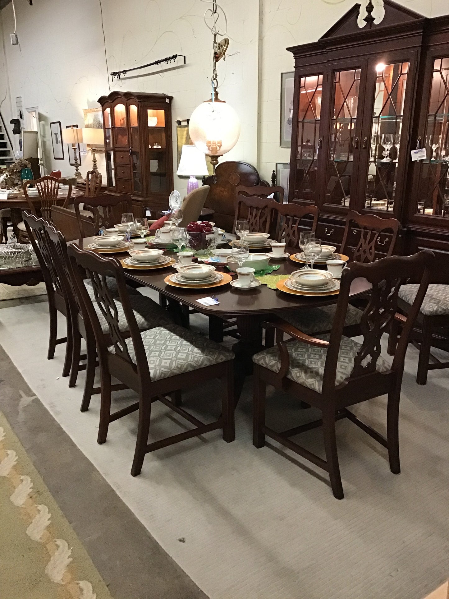 Art Shoppe Dining Table & 10 Chairs